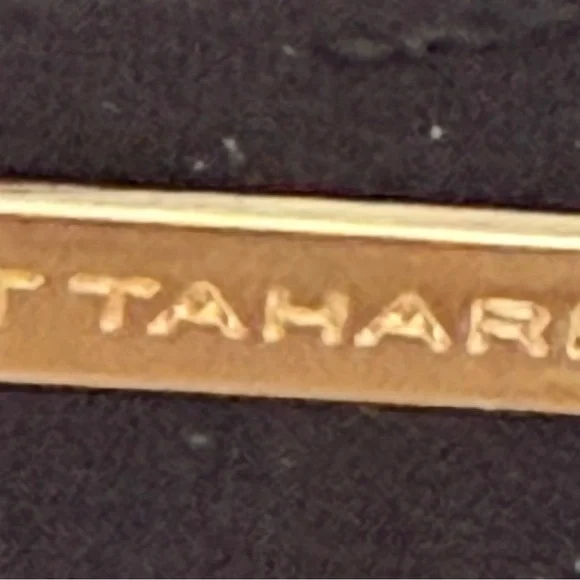 Tahari Black Sheath Dress Size 4 Gold Button Sleeveless Stretch Midi - Picture 10 of 13